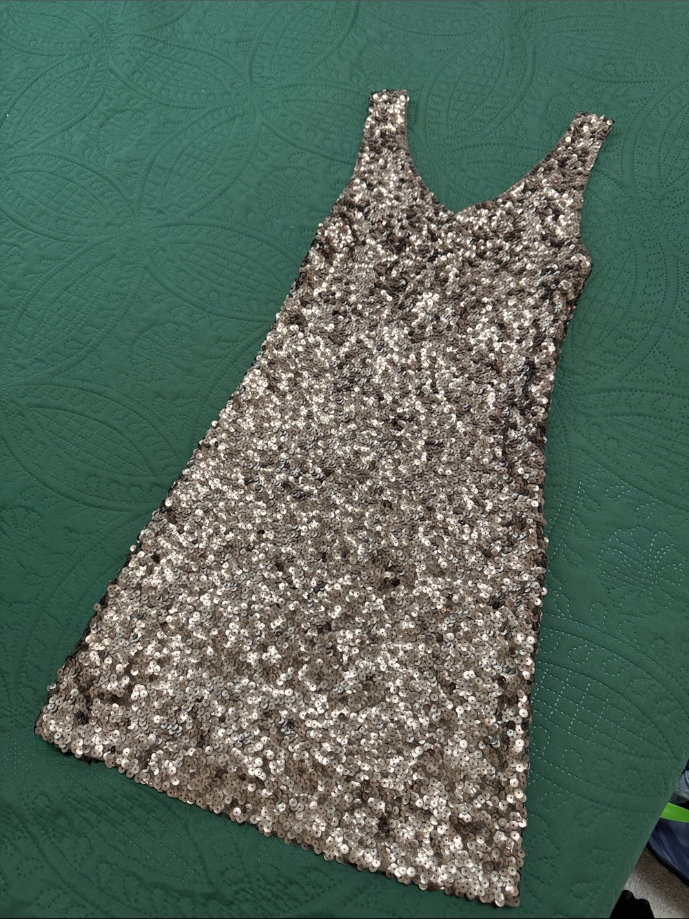 Taylor Gold Sequin V-Neck Mini Dress